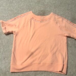 Jasmine & Ginger Peach Short Sleeve Sweatshirt Top